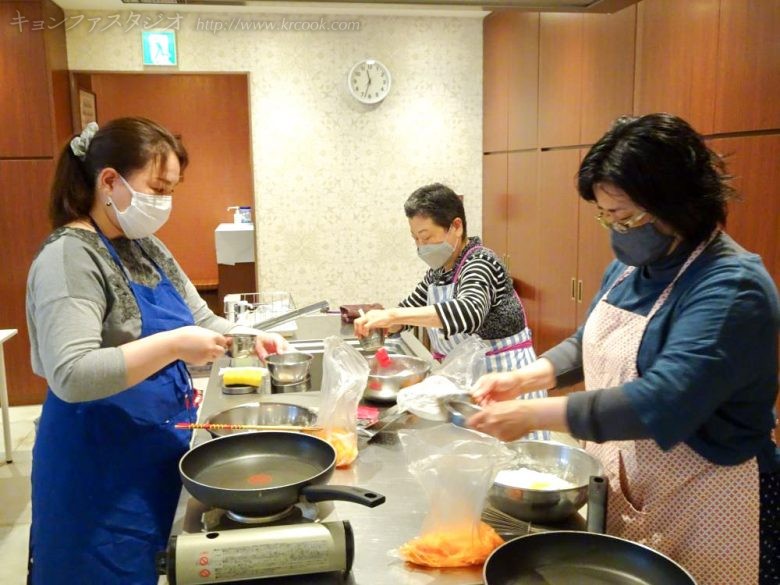 人参のチヂミの生地作り